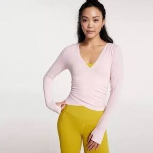 Calia By Carrie Underwood Pink Wrap Top Large Nwt